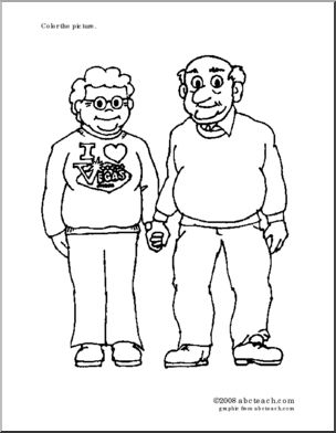 304x392 Coloring Page Grandparents Abcteach