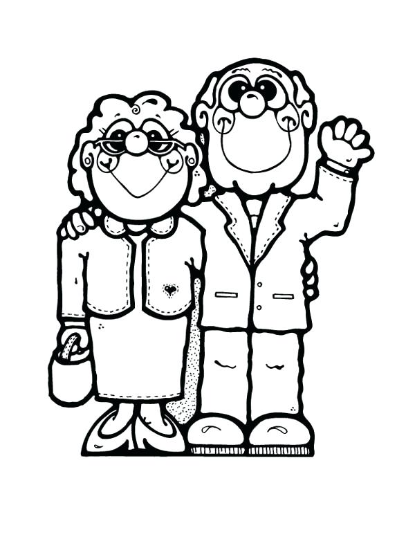 600x776 Drawing Grandparents Coloring Page Characters Printable Pages Day