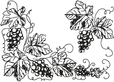 400x288 Ageless Embroidery New Grape Vine Red Work Collection