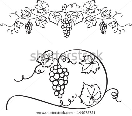 450x394 Decorative Grapes Amp Vine Vector Ornament Fancy Embroidery