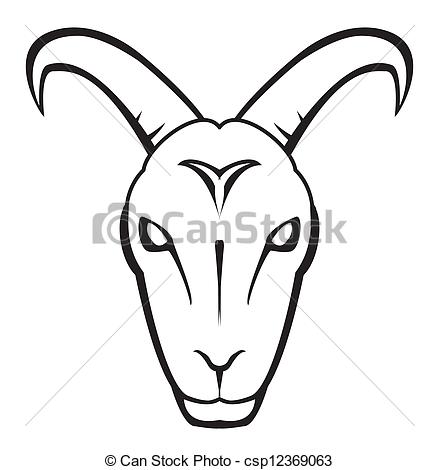 439x470 Goats Head Clipart Graphic