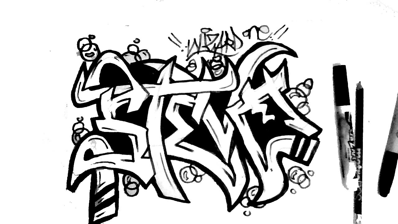 1280x720 How To Draw Graffiti Name Steve