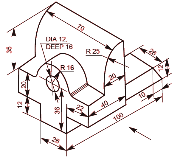 614x527 Orthographic Exercise Cad Drawing Practice Isometric Drawings