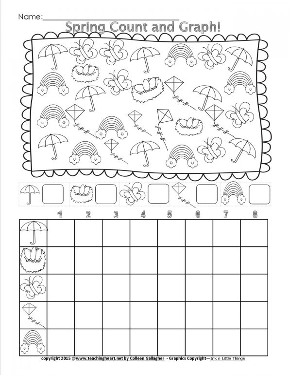 595x770 Spring Count And Graph Free Teaching Heart Blog Kindergarten
