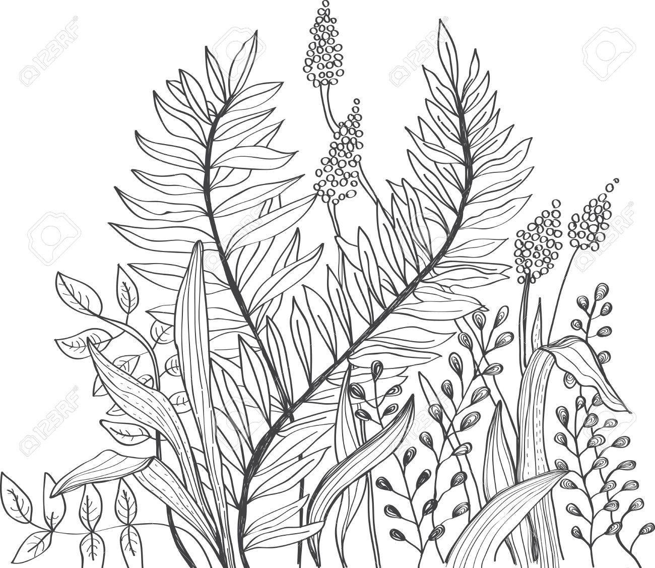 1300x1127 Romantic Doodle Flower Background For Design Royalty Free Cliparts