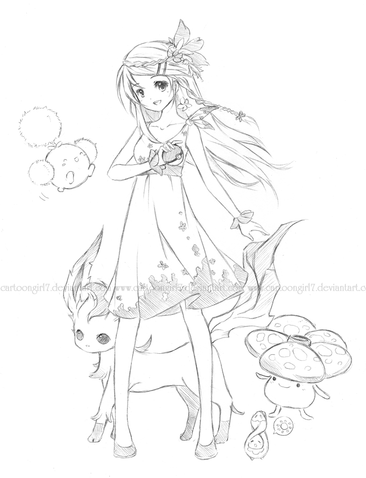 727x950 Pokemon Grass Trainer By Cartoongirl7