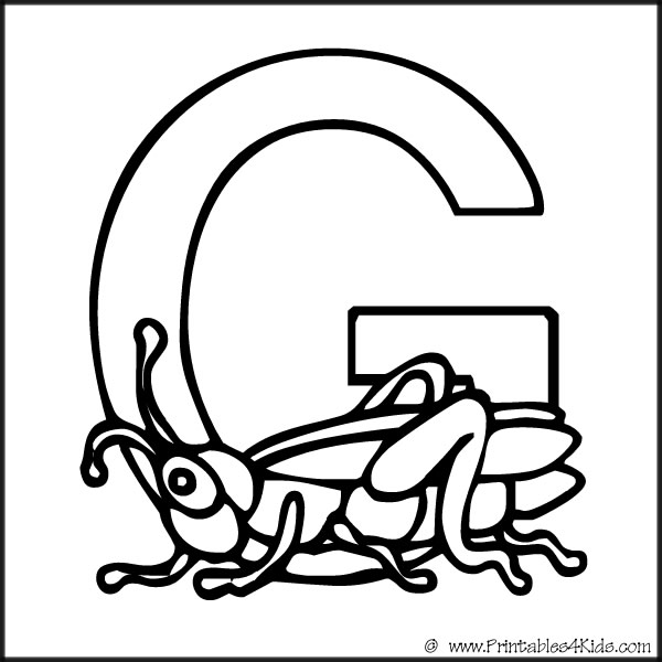 600x600 Alphabet Coloring Page Letter G Grasshopper Printables For Kids