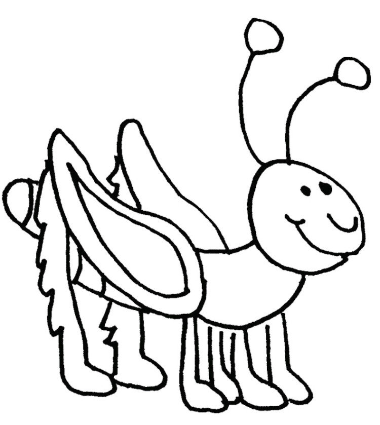 750x839 Cartoon Grasshopper Coloring Pages Kids Coloring Pages