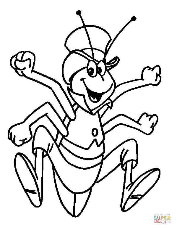 599x777 Happy Grasshopper Coloring Page Free Printable Coloring Pages