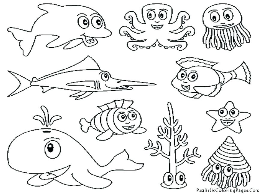 863x647 Ocean Plants Coloring Pages Also Ocean Animals Coloring Pages