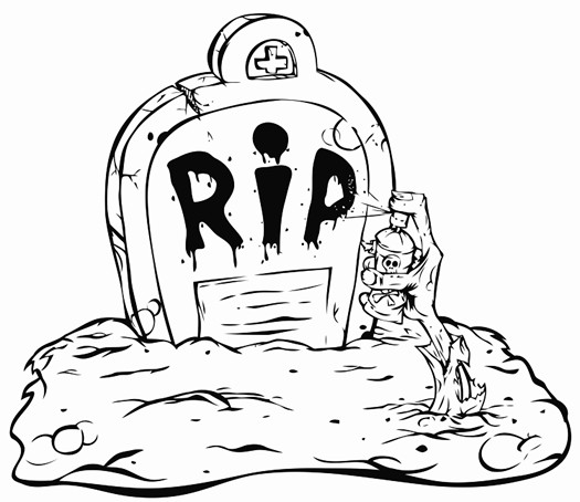 525x454 Hand Zombie Crawls Out Of The Grave And Wrote R I P Printable