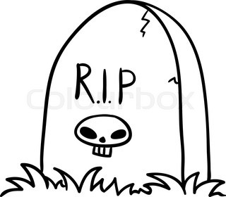 320x280 Halloween Grave Doodle , Vector Illustration On A White Background