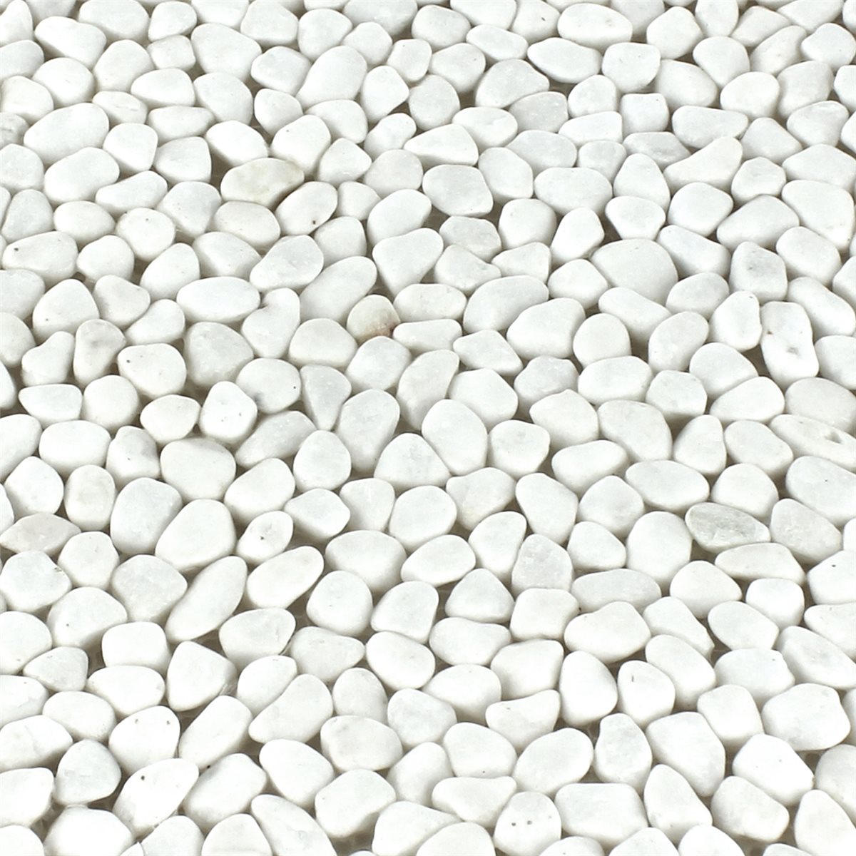 1200x1200 River Gravel Micro Mosaic Tiles White Mosafil.co.uk