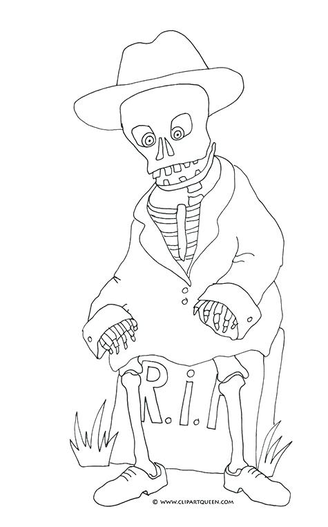 475x763 Halloween Coloring Pages Skeleton Skeleton On Gravestone Coloring
