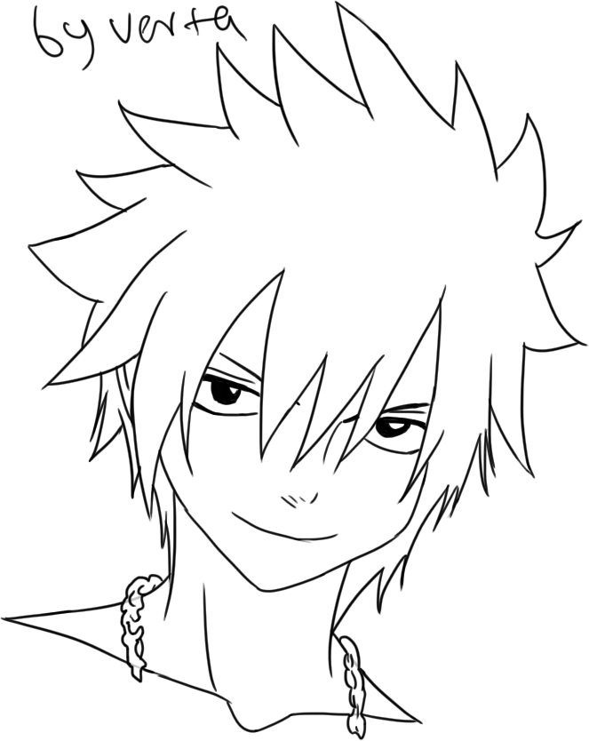 663x834 Gray, Fairy Tail, Lineart By Vertamoltke