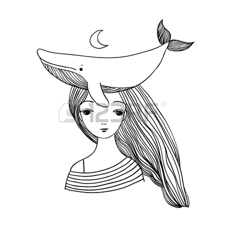 450x450 Beautiful Young Girl Sailor With A Whale And Star In Her Hair