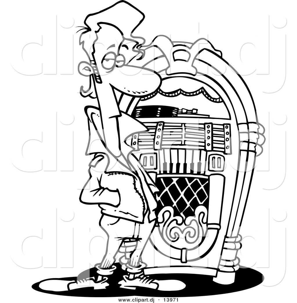 1024x1044 Vector Of Cartoon Greaser By A Juke Box