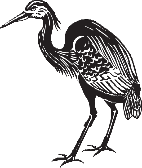 600x707 Blue Heron Decal