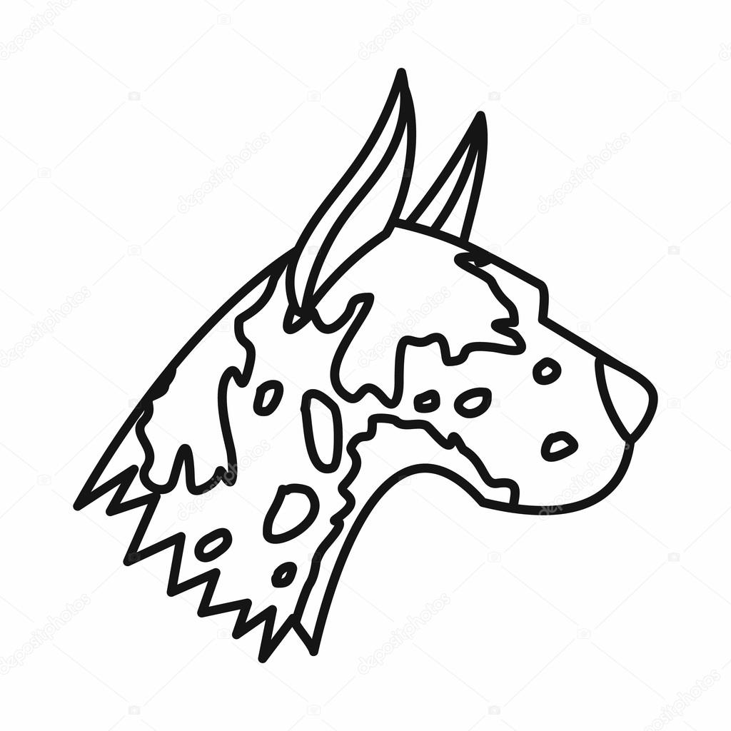 1024x1024 Great Dane Dog Icon, Outline Style Stock Vector Ylivdesign