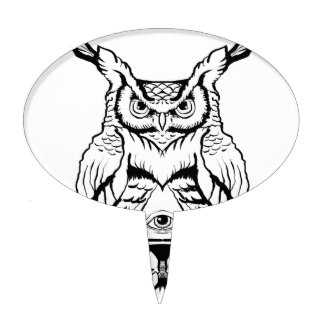 324x324 Owl Drawing Cake Toppers Zazzle