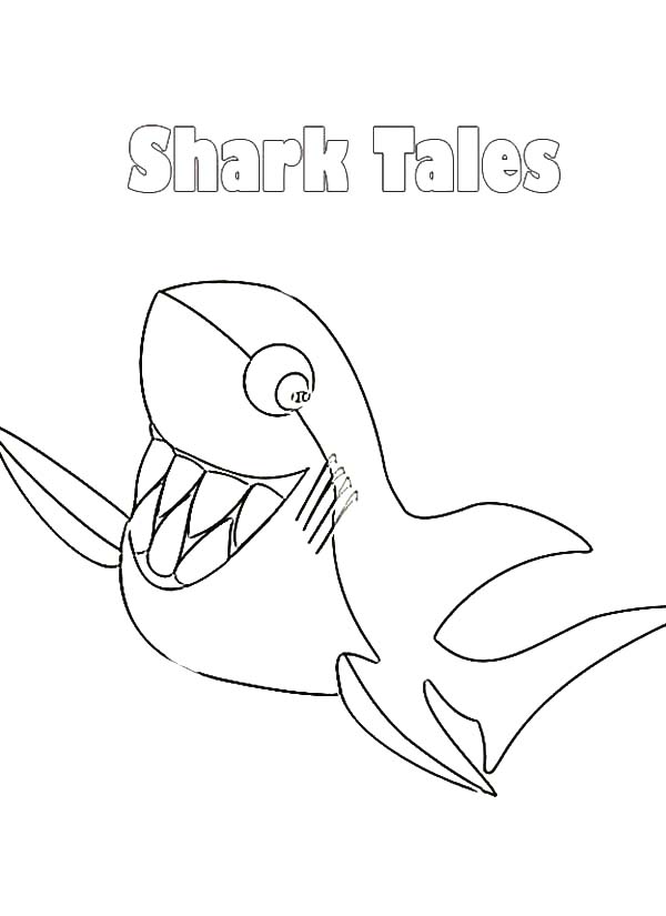 600x825 Shark Tale Smiling Great White Shark Coloring Pages Batch Coloring