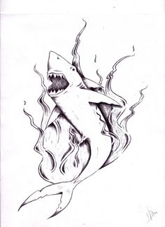 236x324 Great White Shark Tattoo