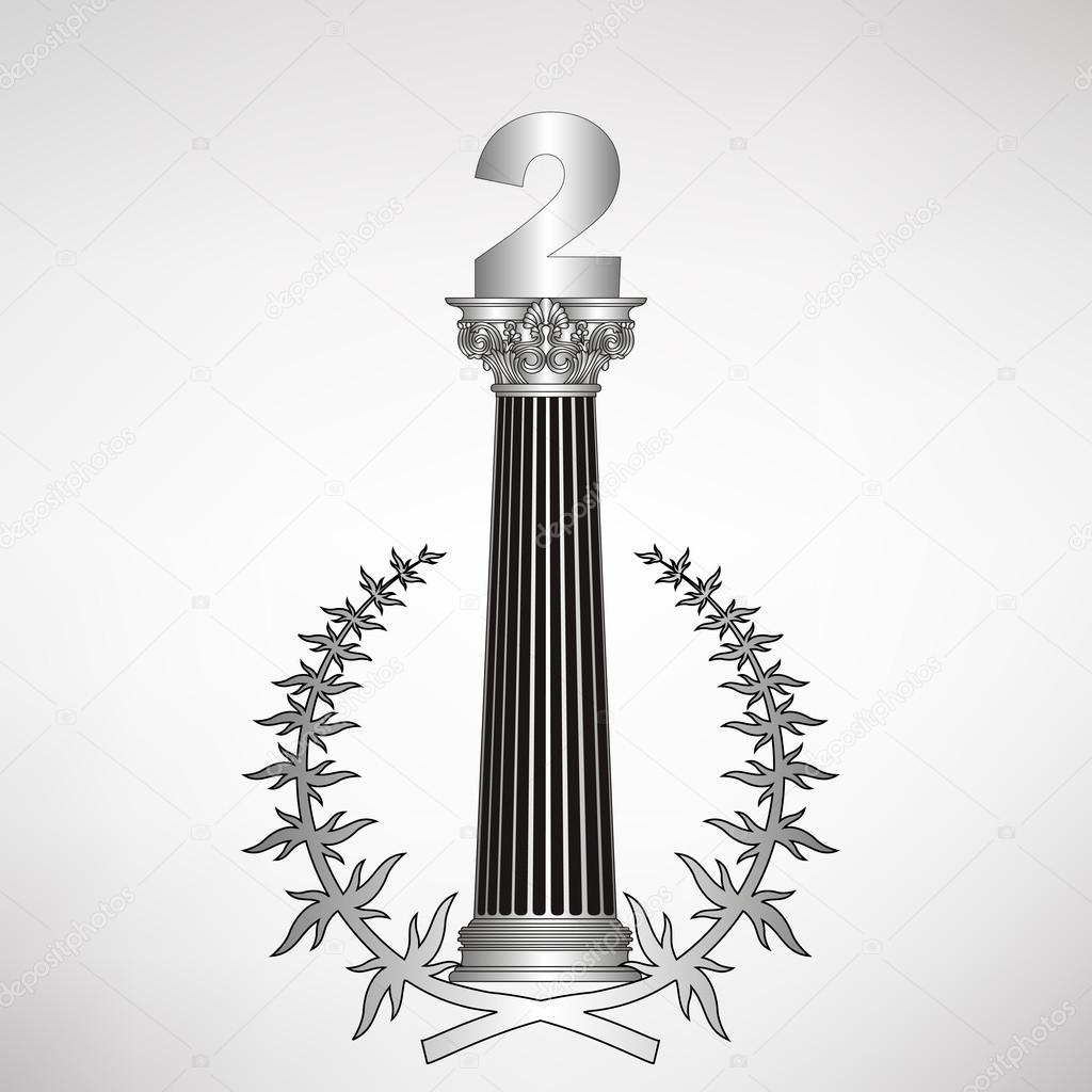 1024x1024 Greece Column, Laurel Wreath And Number. Eps10 Vector Illustration