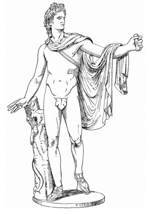531x750 Coloring Page Apollo, Greek God
