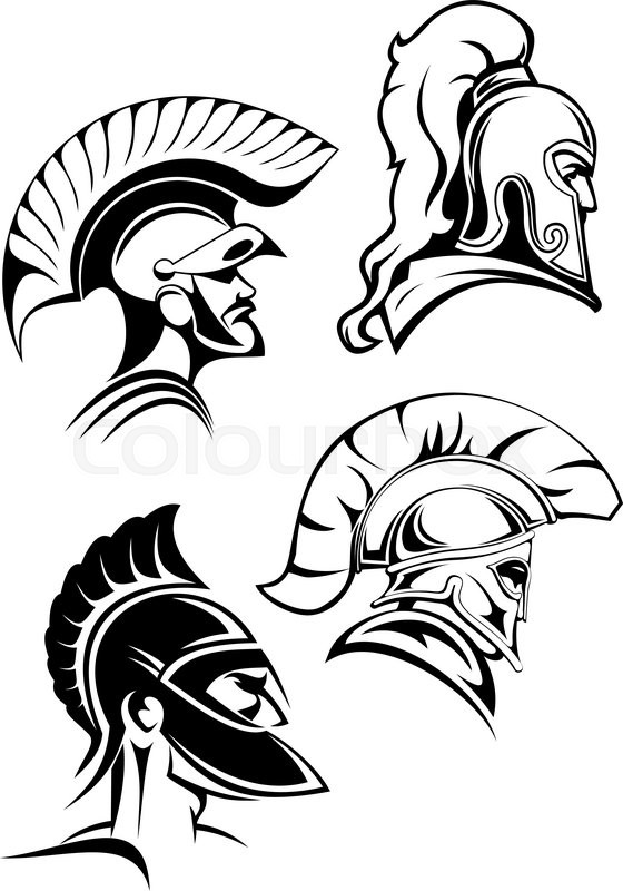 560x800 Heads Of Spartan Warriors Or Gladiators Wearing In Traditional