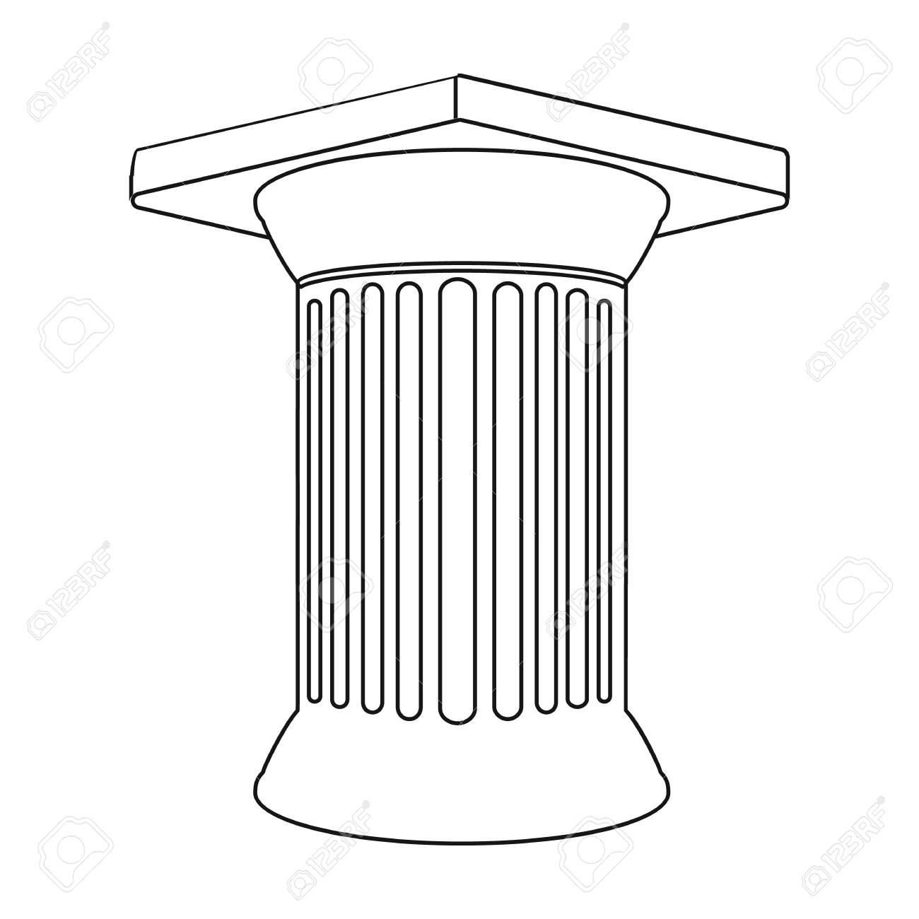 1300x1300 Antique Column Icon In Outline Style Isolated On White Background