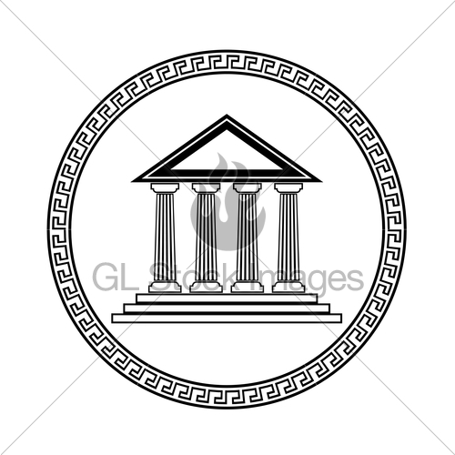 500x500 Greek Black Silhouette Temple Gl Stock Images