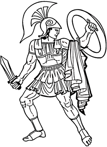 350x480 Greek Warrior Coloring Page Free Printable Coloring Pages