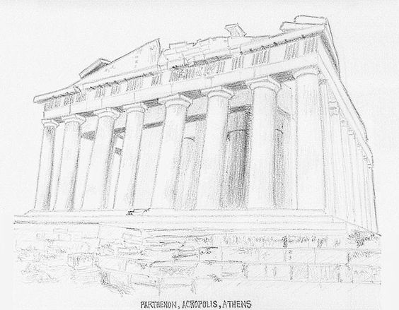 Greek Temple Drawing at GetDrawings | Free download