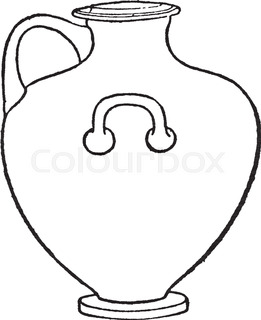 261x320 Ancient Greek Vase On Column Second Variant Stock Vector Colourbox