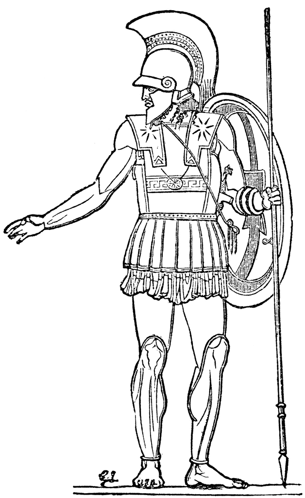 628x1024 Greek Warrior Clipart