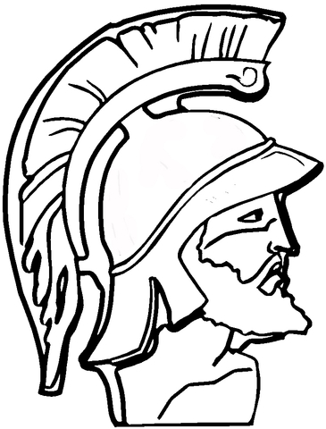 365x480 Face Of Greek Warrior Coloring Page Free Printable Coloring Pages