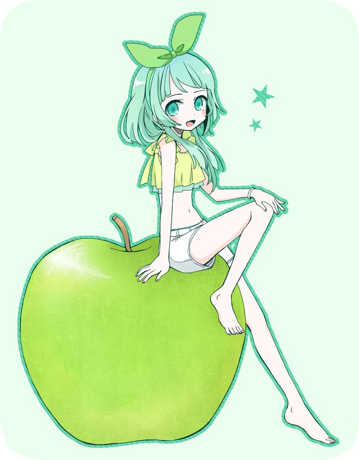 736x942 Green Apple Just Pretty Anime And Illustrations