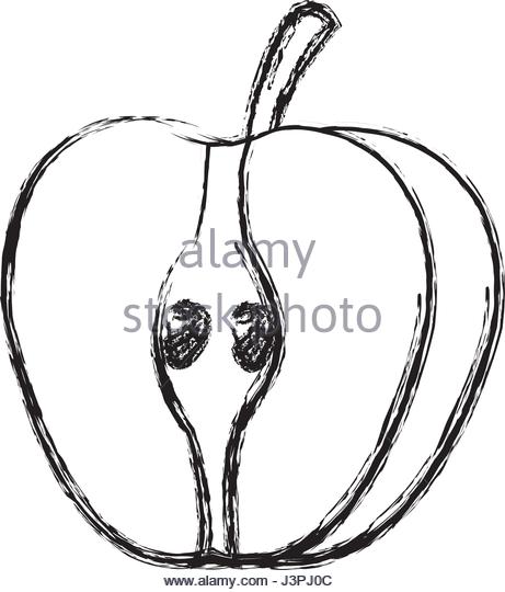 461x540 Sketch Style Green Apple Stock Photos Amp Sketch Style Green Apple