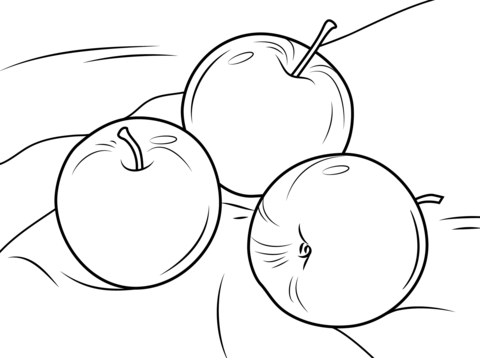 480x358 Three Apples Coloring Page Free Printable Coloring Pages