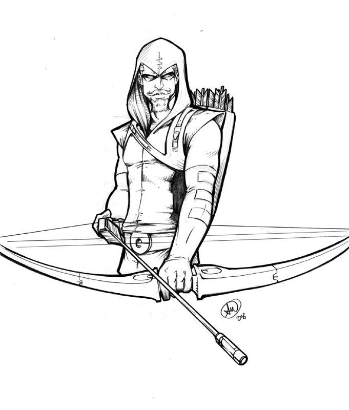 681x800 Green Arrow Torso Sketch By Adamwithers