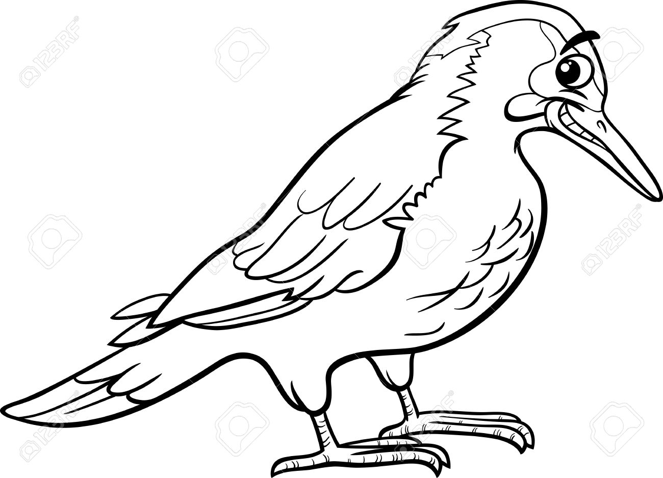 1300x937 Black And White Cartoon Illustration Of Funny Yaffle Bird