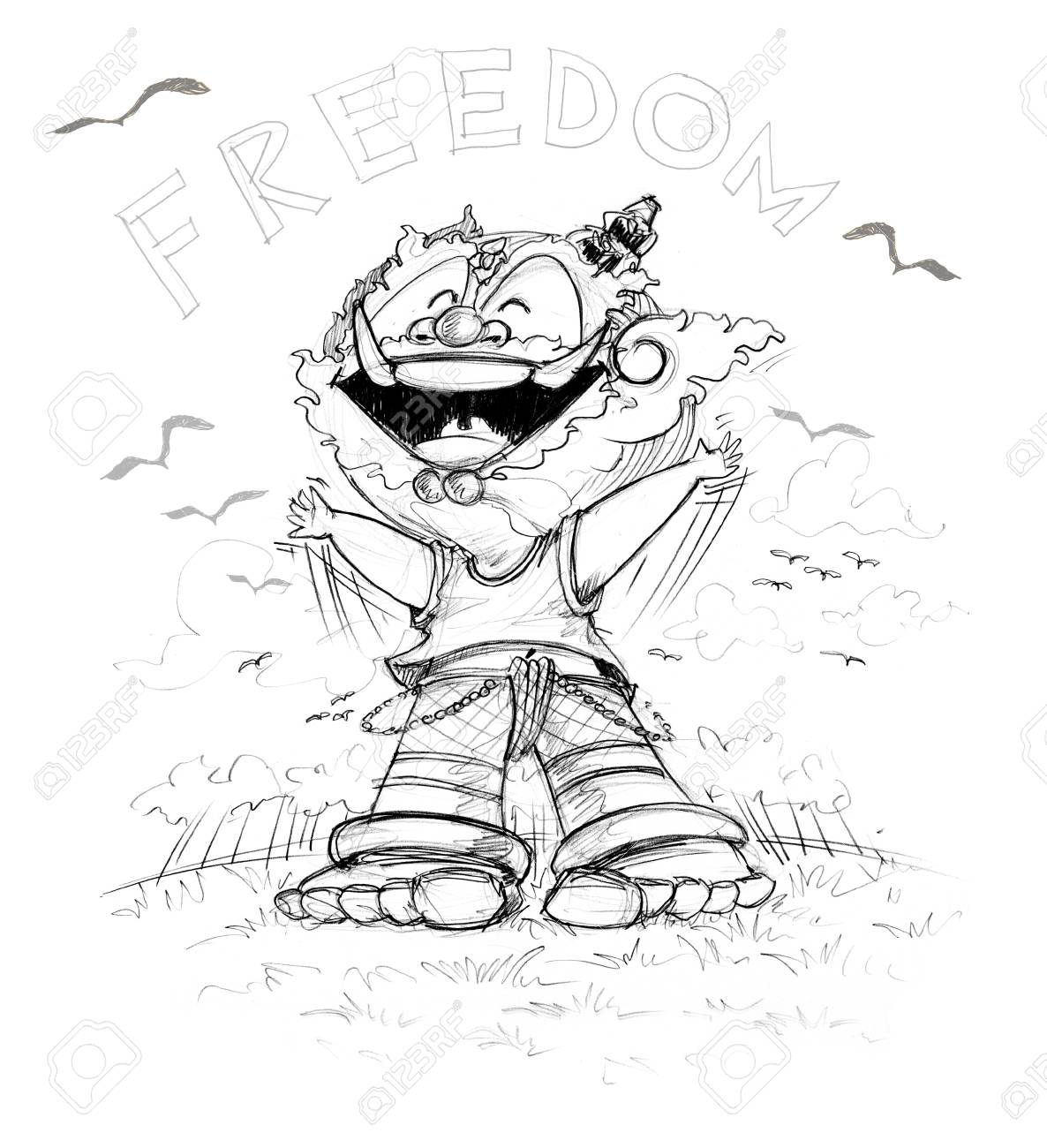 1186x1300 Thai Giant Has Freedoom, He Very Happy At Green Field And Bird