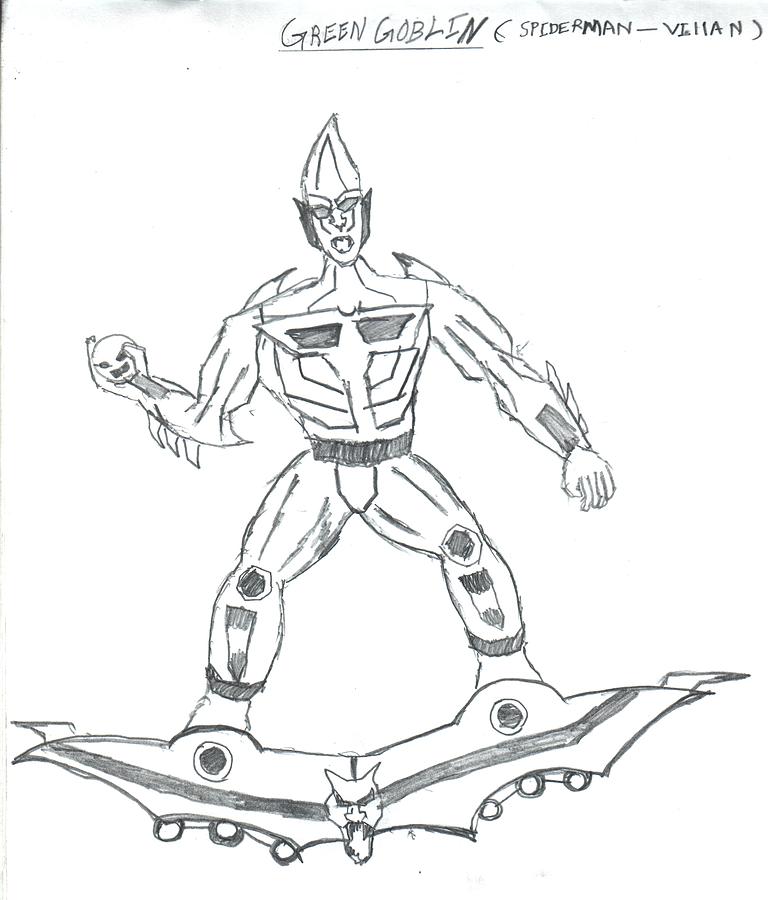 768x900 Green Goblin Drawing By Kartikeya Mishra