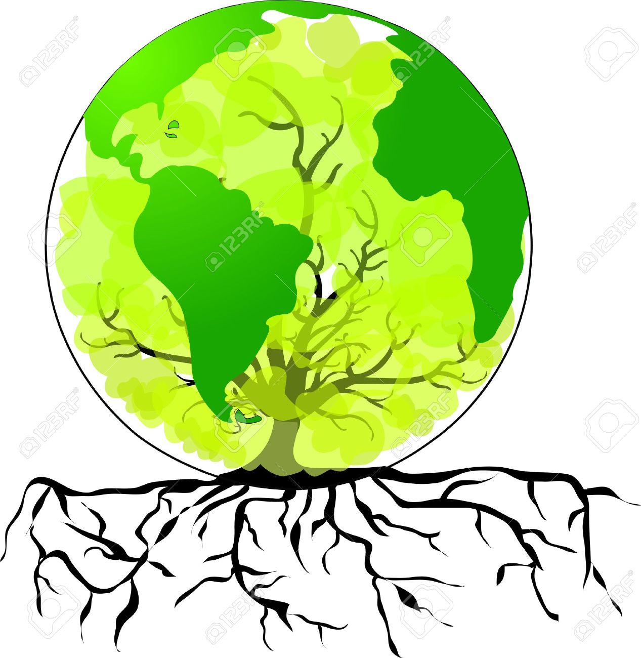1267x1300 Environmental Concept Tree Forming The World Globe In Its Branches