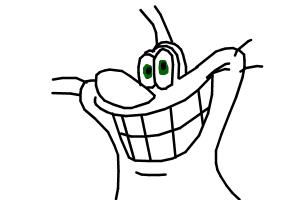 300x200 How To Draw Oggy With Colored Green Eyes