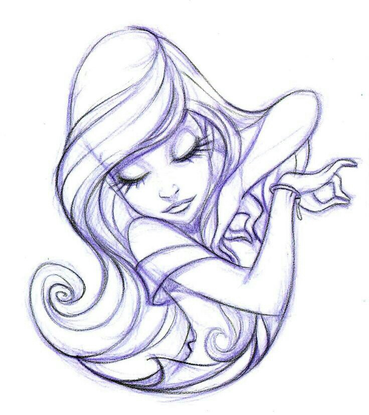 736x828 The Girl Stroked Her Long Locks Of Blue Hair. Her Warm Green Eyes