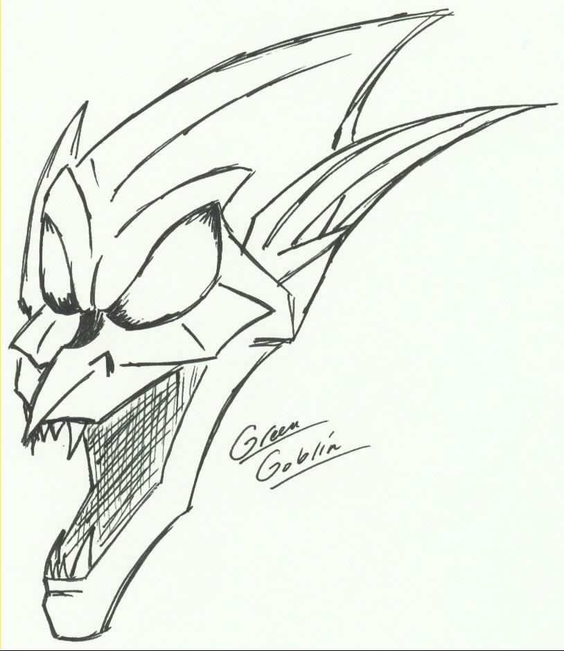 814x939 Green Goblin Mask Sketch By Sephiroth0408
