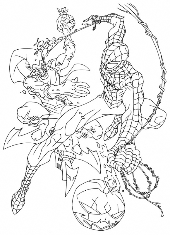 581x800 Spider Man Vs Green Goblin (Lineart) By Rob Haynes, In Doctor