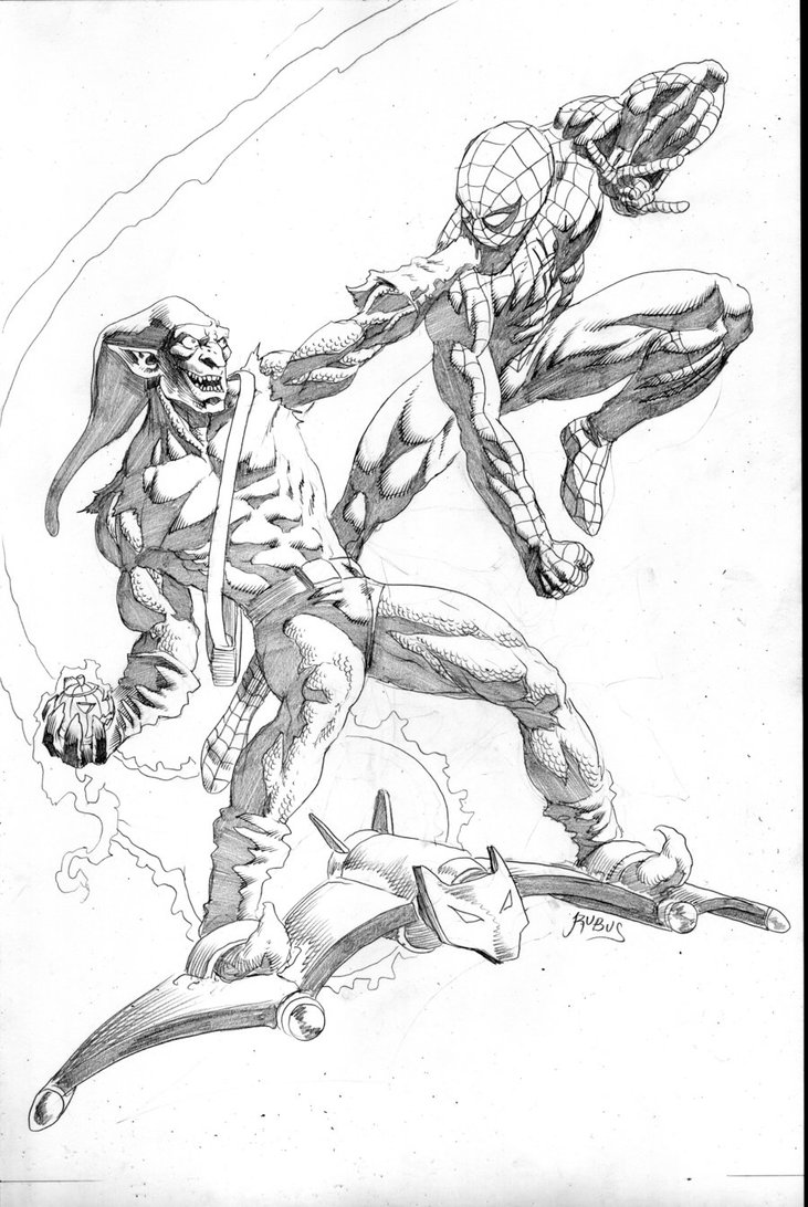 731x1092 Spiderman Vs Green Goblin 2013 Commission By Rubusthebarbarian