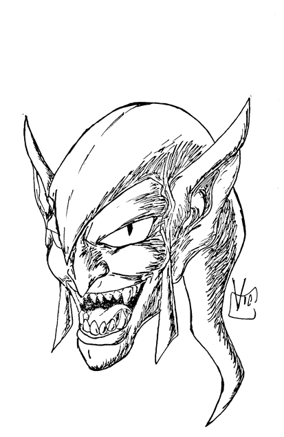 413x635 Green Goblin Face By Metallian1990